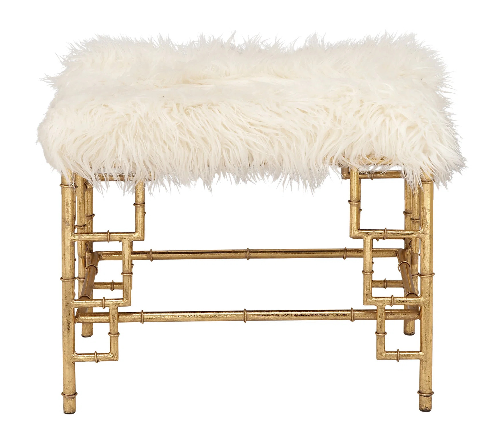 Mercer41 Metal Living Room Stool with Faux Fur & Reviews | Wayfair | Wayfair North America