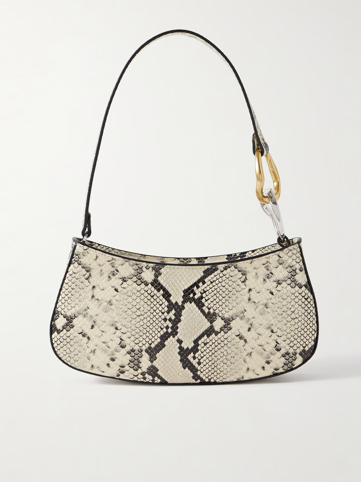 STAUD - Ollie Snake-effect Leather Shoulder Bag - Animal print | NET-A-PORTER (US)