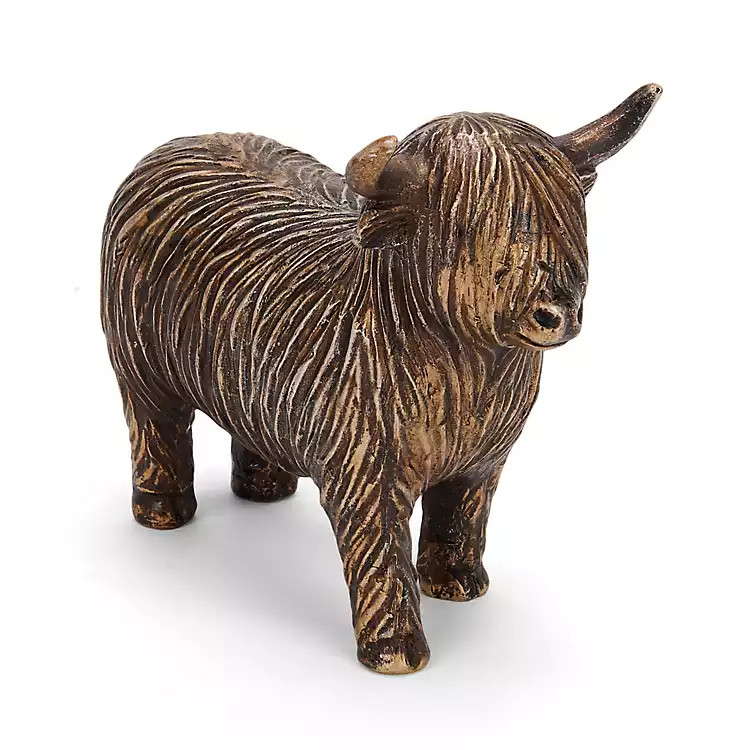 Antique Gold Highland Cow Figurine | Kirklands Home | Kirklands