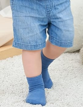 Zaples Grip Crew Socks with Non Slip/Anti Skid Soles for Baby Infants Toddlers Kids Boys Girls | Amazon (US)