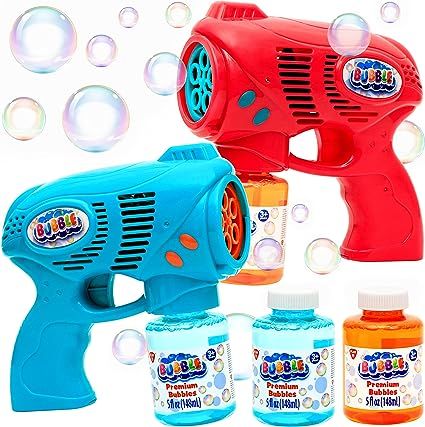 JOYIN 2 Bubble Guns with 2 Bubble Refill Solution (10 oz Total), Bubbles Maker, Blower, Machine G... | Amazon (US)