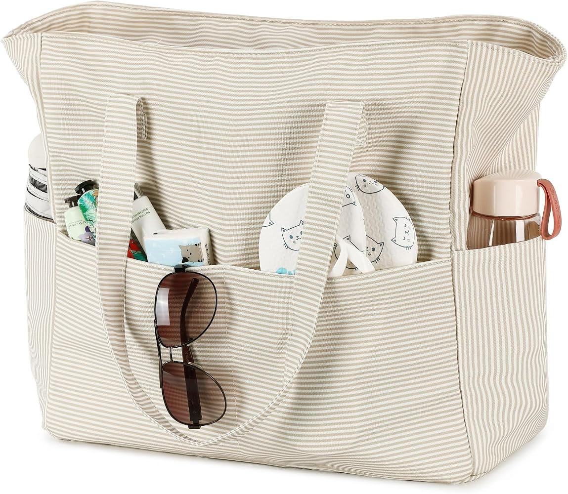 Bluboon Waterproof Beach Tote Pool Bags for Women Ladies Extra Large Carry On Bag With Wet Compartment for Weekender Travel | Amazon (US)