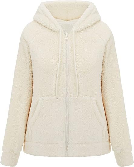 RISISSIDA Women Faux Fur Coat Fuzzy Fur Jacket Hooded Winter Spring Fall Fashion, Thermal Short/L... | Amazon (US)