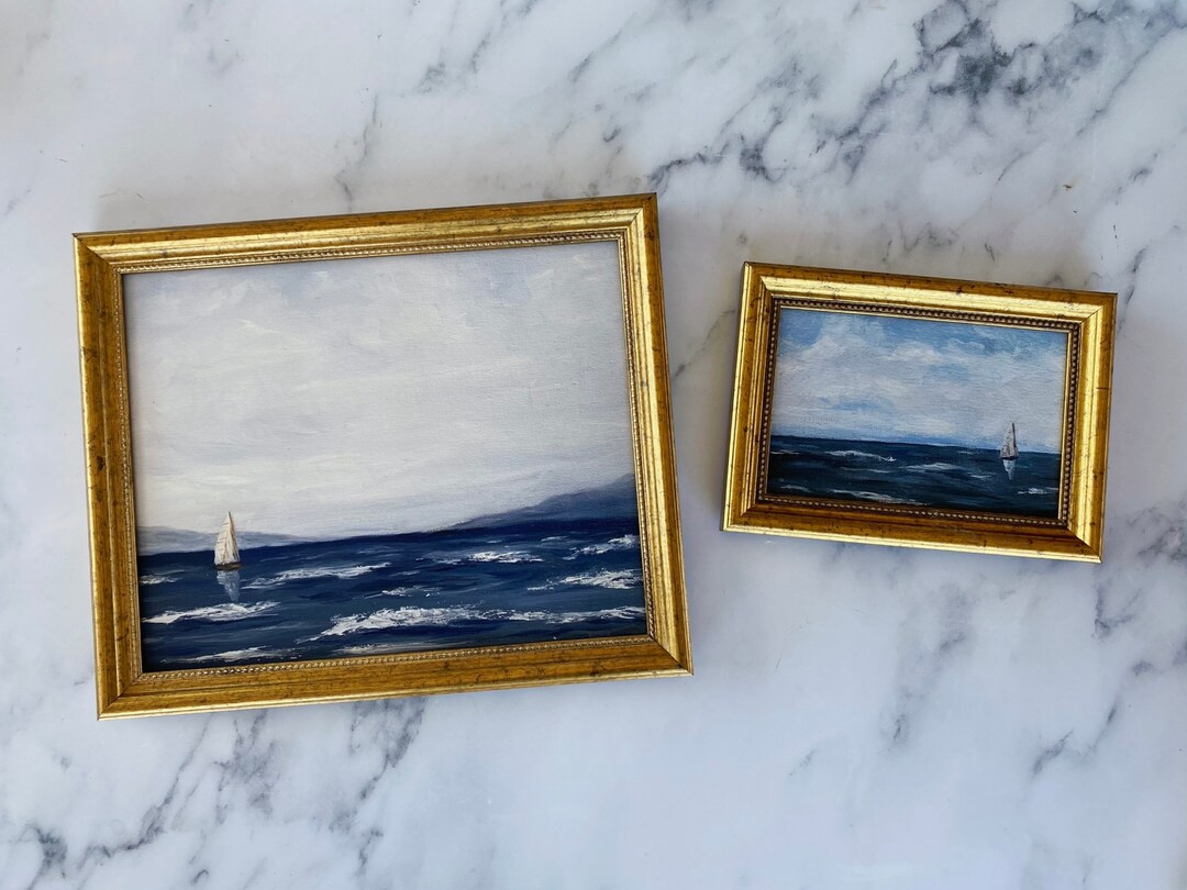 SAILBOAT BUNDLE Art Prints - Unframed Painting Print - Coastal Beach Art - Seascape Painting - Mi... | Etsy (US)