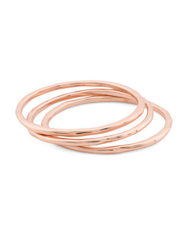 Set Of 3 Rose Gold Ring Set | TJ Maxx