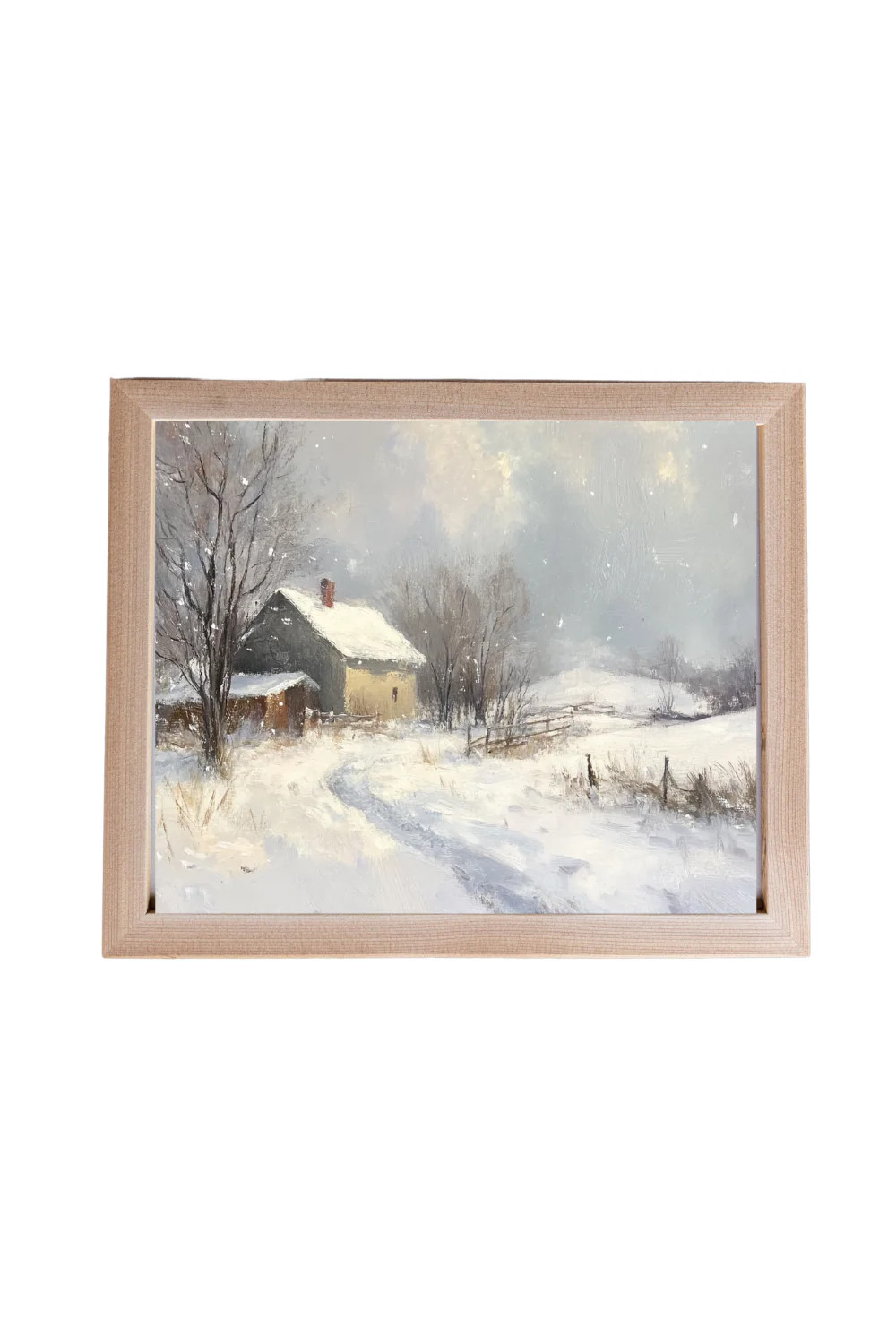 Vintage Winter Cottage Pine Framed Art | 001 | Luxe B Co
