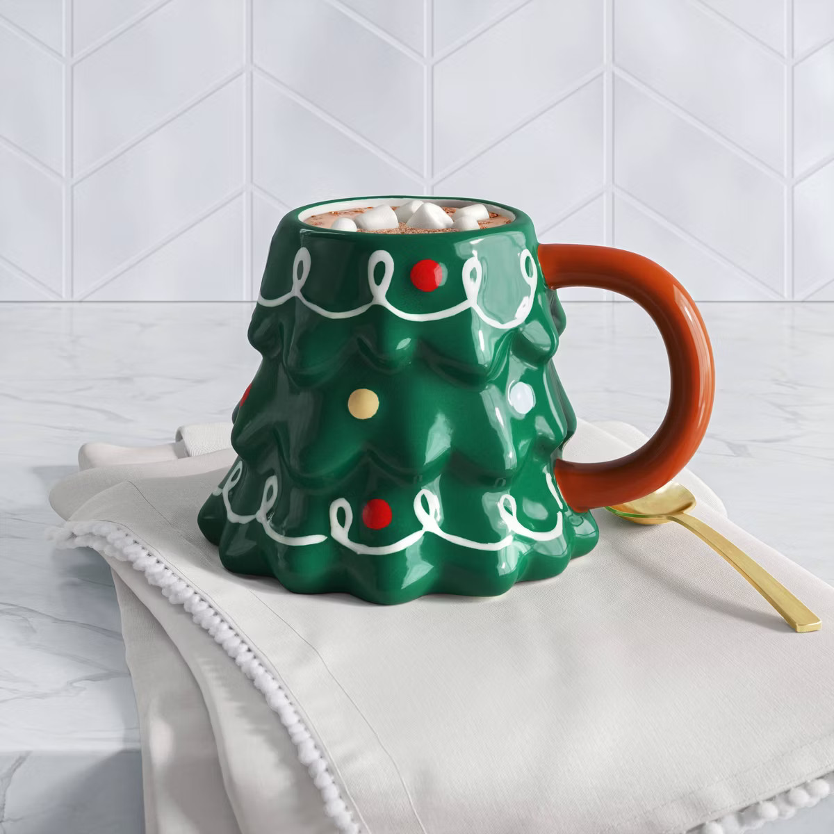 14.3oz Holiday Earthenware Christmas Tree Mug - Wondershop™ | Target