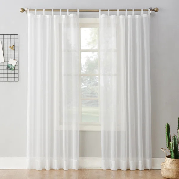 Wayfair Basics Solid Sheer Tab Top Curtains | Wayfair North America