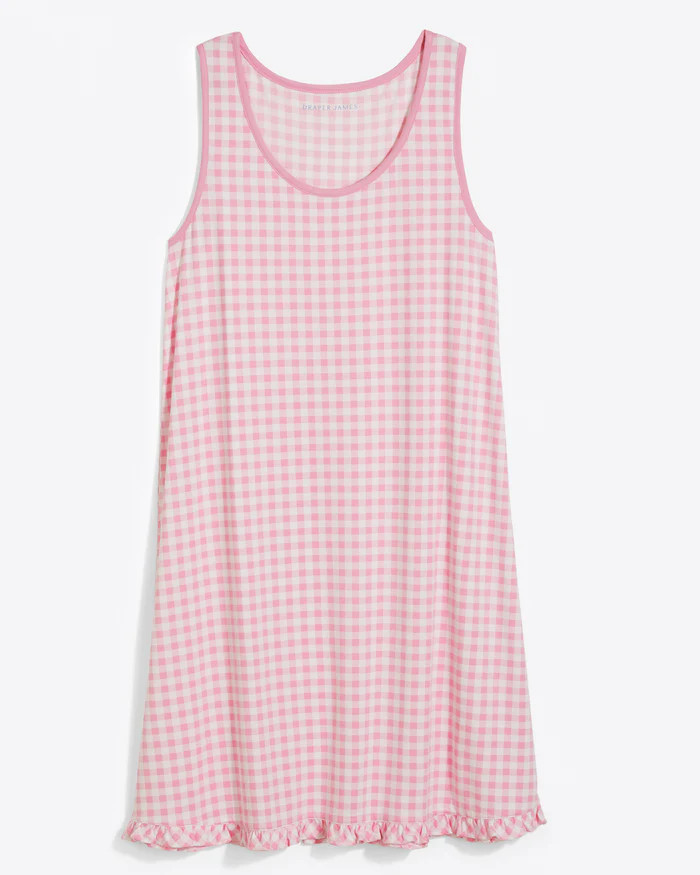 Alison Nightgown in Light Pink Gingham | Draper James (US)