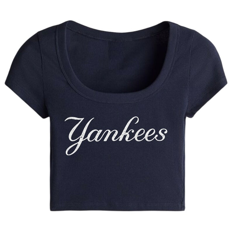 Yankees Womens Crop Short Sleeve Tee in Light Blue, Navy or White Sizes XS to XXL - Etsy | Etsy (US)