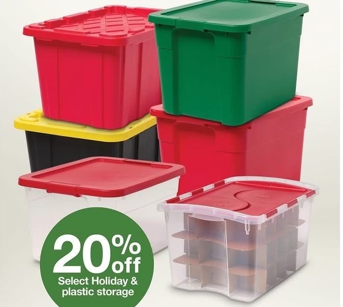 Target has Plastic Storage Bins on sale for 20% Off! This is a great deal that doesn’t happen often - and perfect timing for any new year home organizing projects or holiday decor storage needed. Tons of sizes and styles included! 

#LTKHome #LTKSaleAlert #LTKFindsUnder50