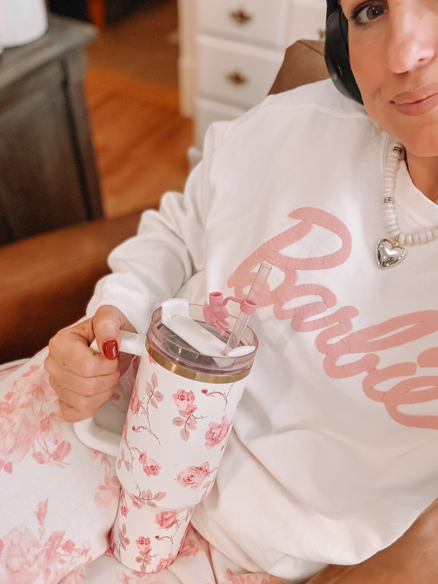 Cozy in my Love shack fancy sweats. 
#victoriasecretcollab