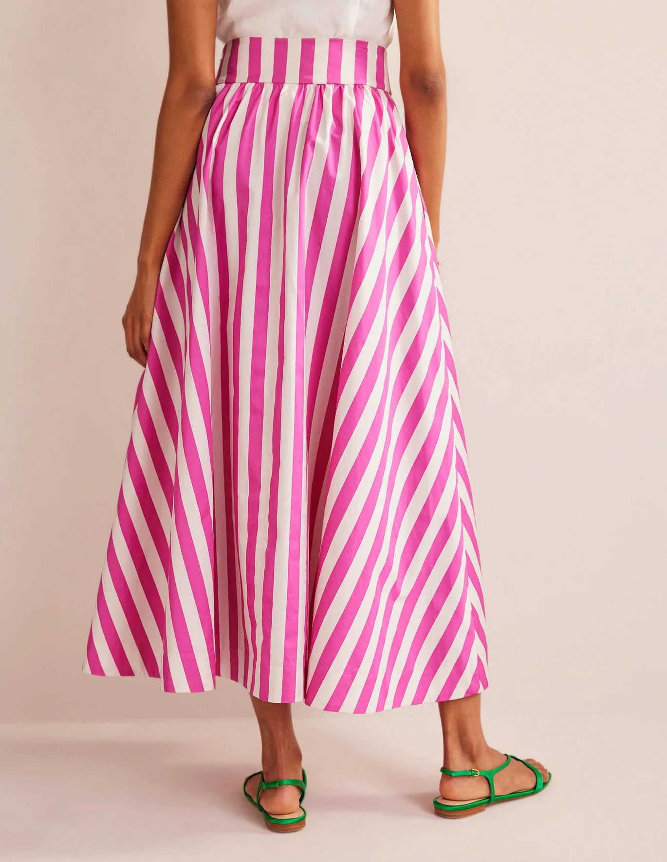 Full Printed Maxi Skirt - Pink Stripe | Boden (US)