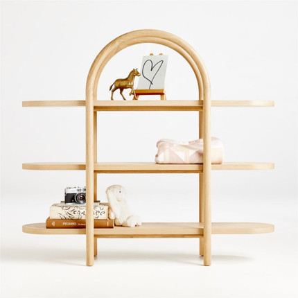 Canyon Natural Wood Wide 3-Shelf Kids Bookcase by Leanne Ford