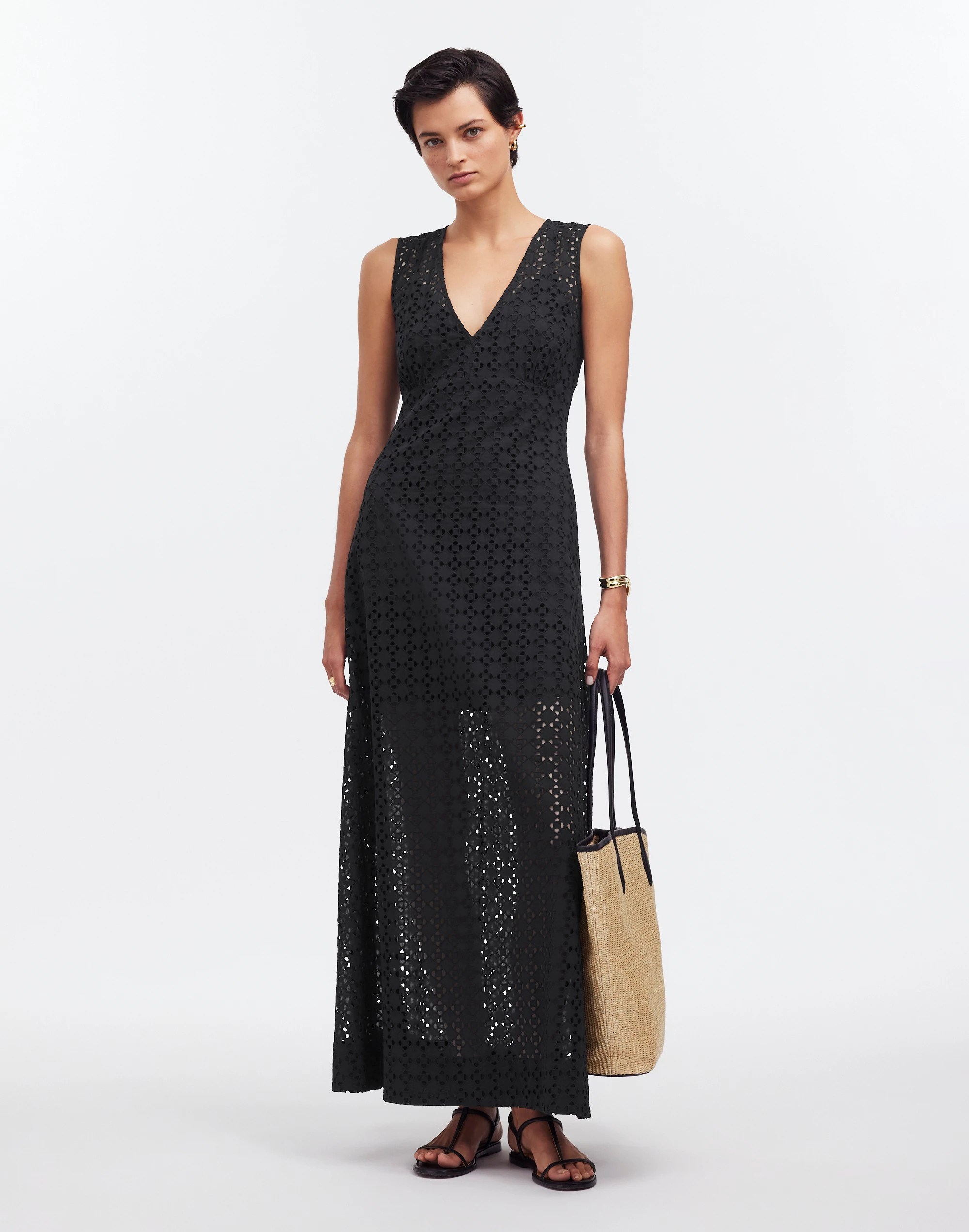 Eyelet V-Neck Maxi Dress | Madewell