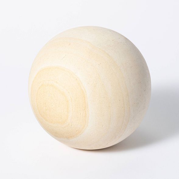 6&#34; Decorative Stone Wood Ball Natural - Threshold&#8482; designed with Studio McGee | Target