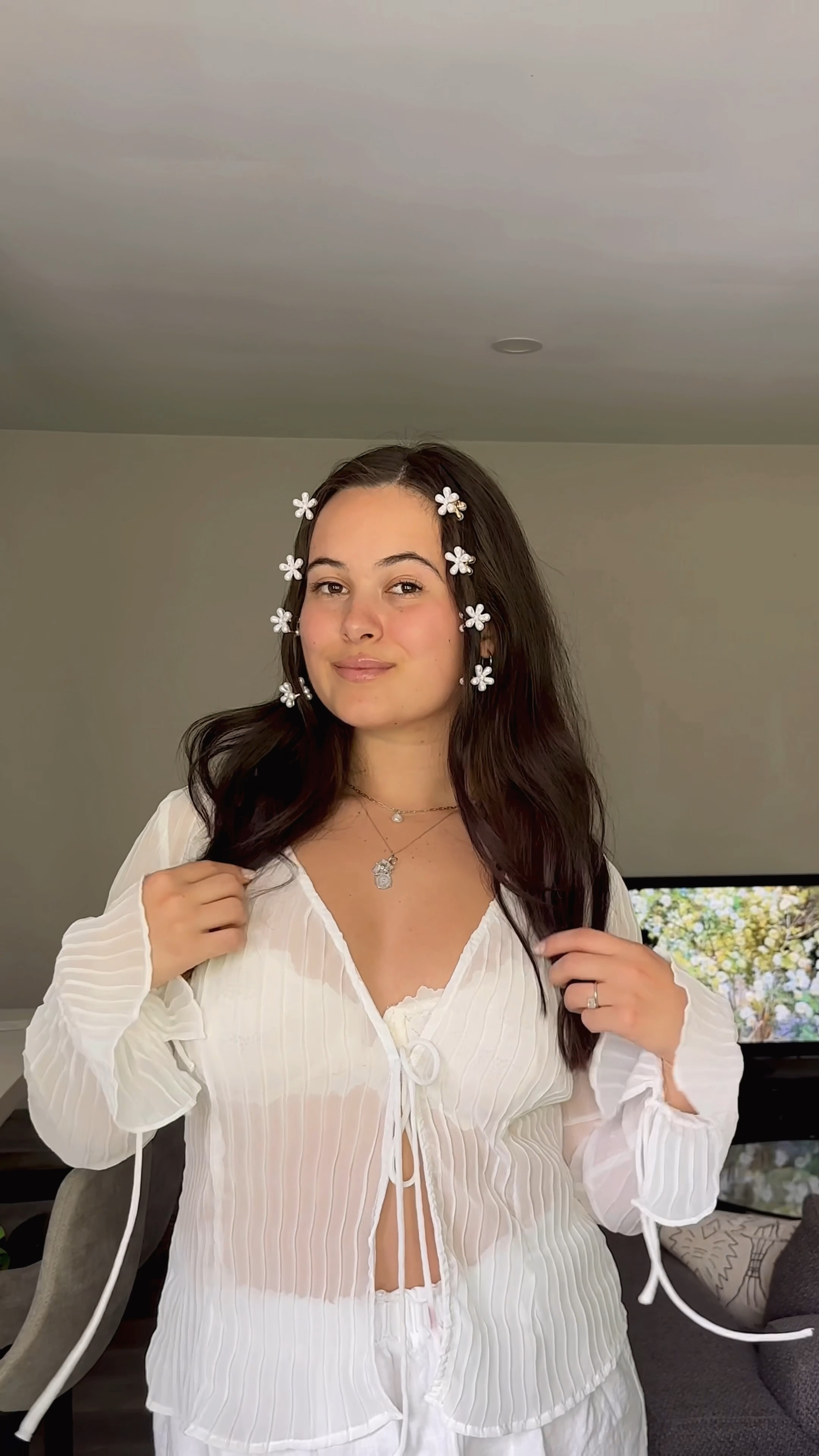 Bridal Hairstyle with Pearl hair clips👰🏻‍♀️🕊️🤍💍