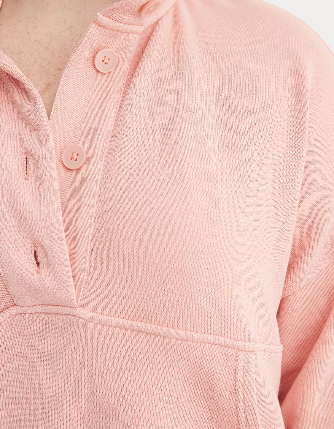 Aerie Button Mock Neck Cropped Sweatshirt | American Eagle Outfitters (US & CA)