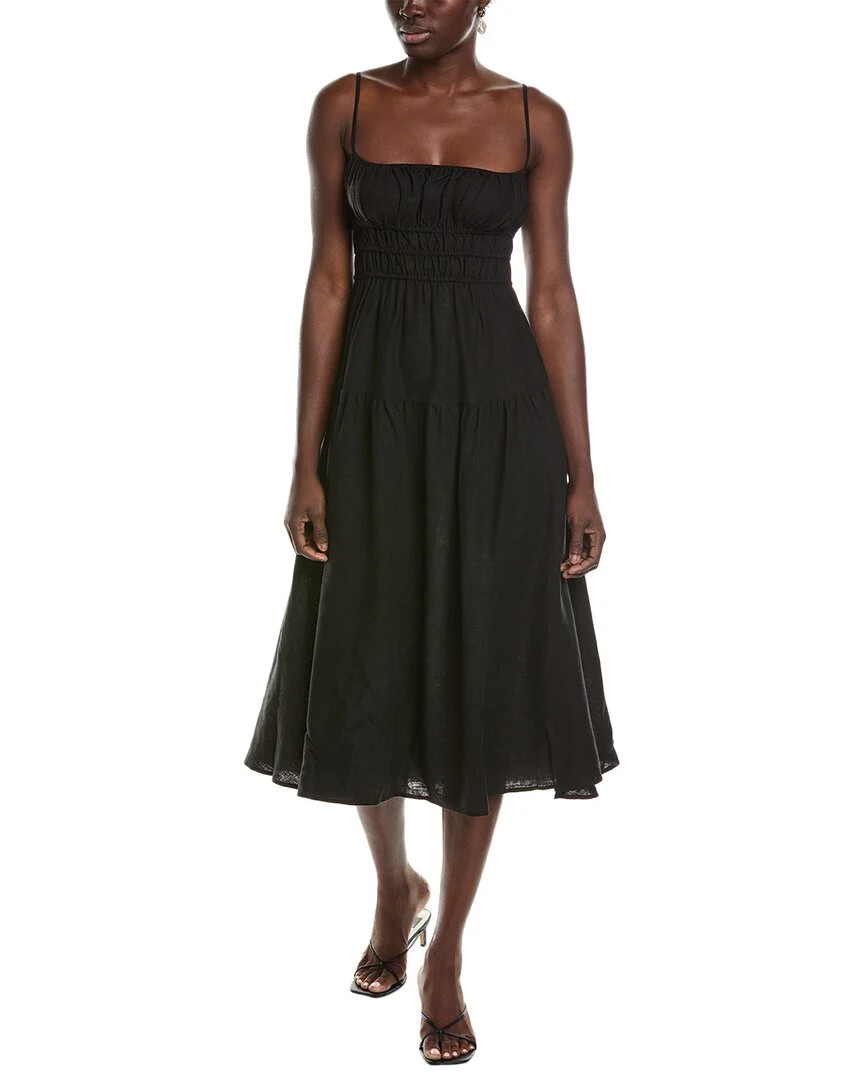 WeWoreWhat Scrunchie Linen-Blend Midi Dress | Shop Simon