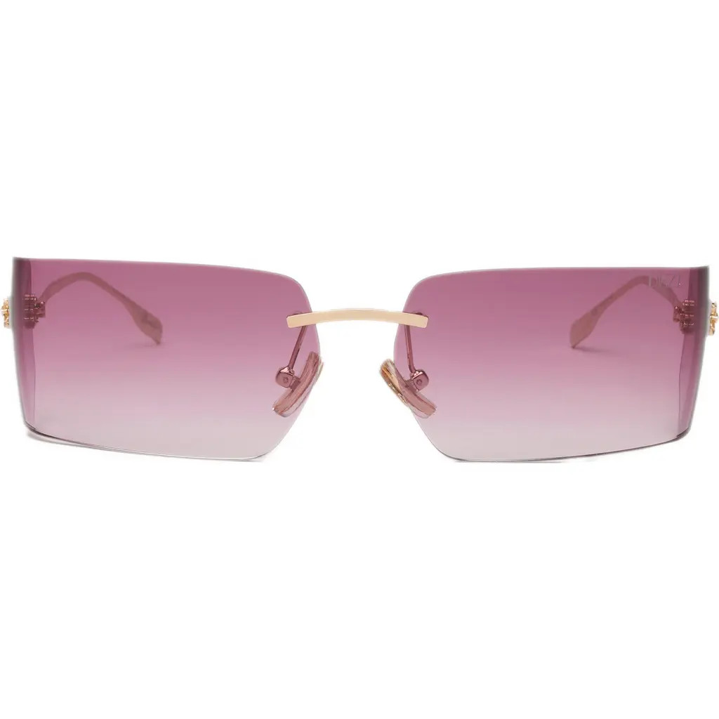 DEZI x Monet Moneybag$ 58mm Rimless Square Sunglasses in Gold /Plum Faded at Nordstrom | Nordstrom