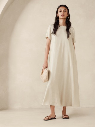 Aurelia Linen-Blend Maxi Dress | Banana Republic (US)
