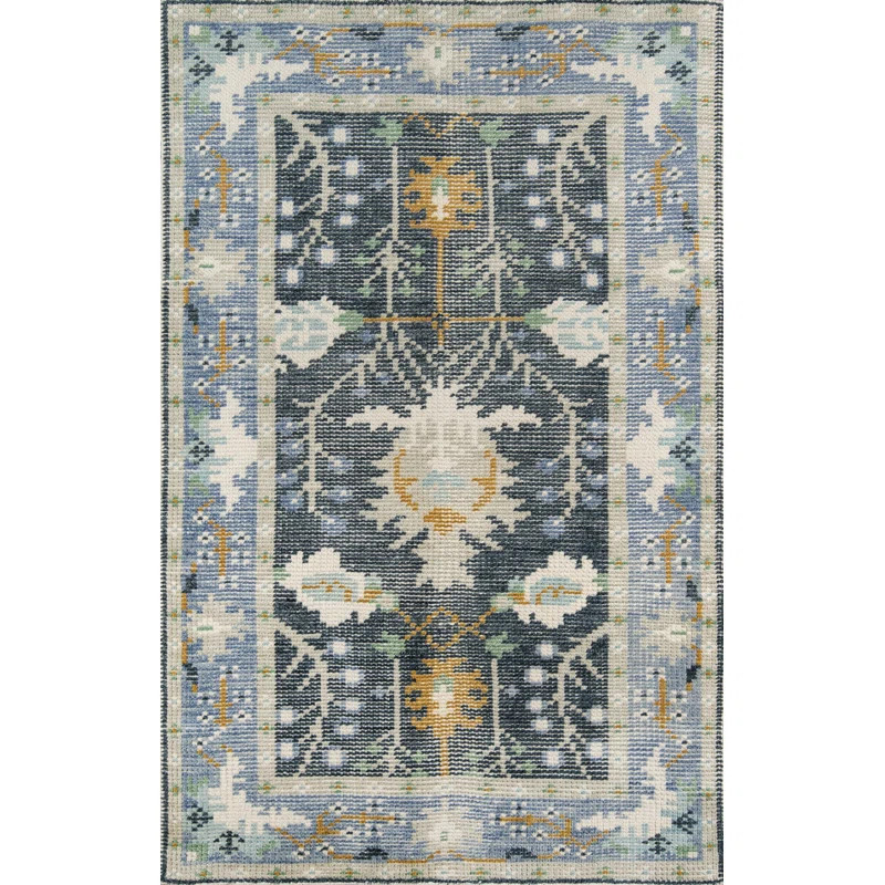 Capriola Handmade Hand-Knotted Gray/Light Blue Rug | Wayfair North America
