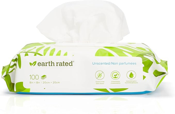 Earth Rated Dog Wipes, Plant-Based and Compostable Wipes for Dogs, USDA-Certified 99 Percent Biob... | Amazon (US)