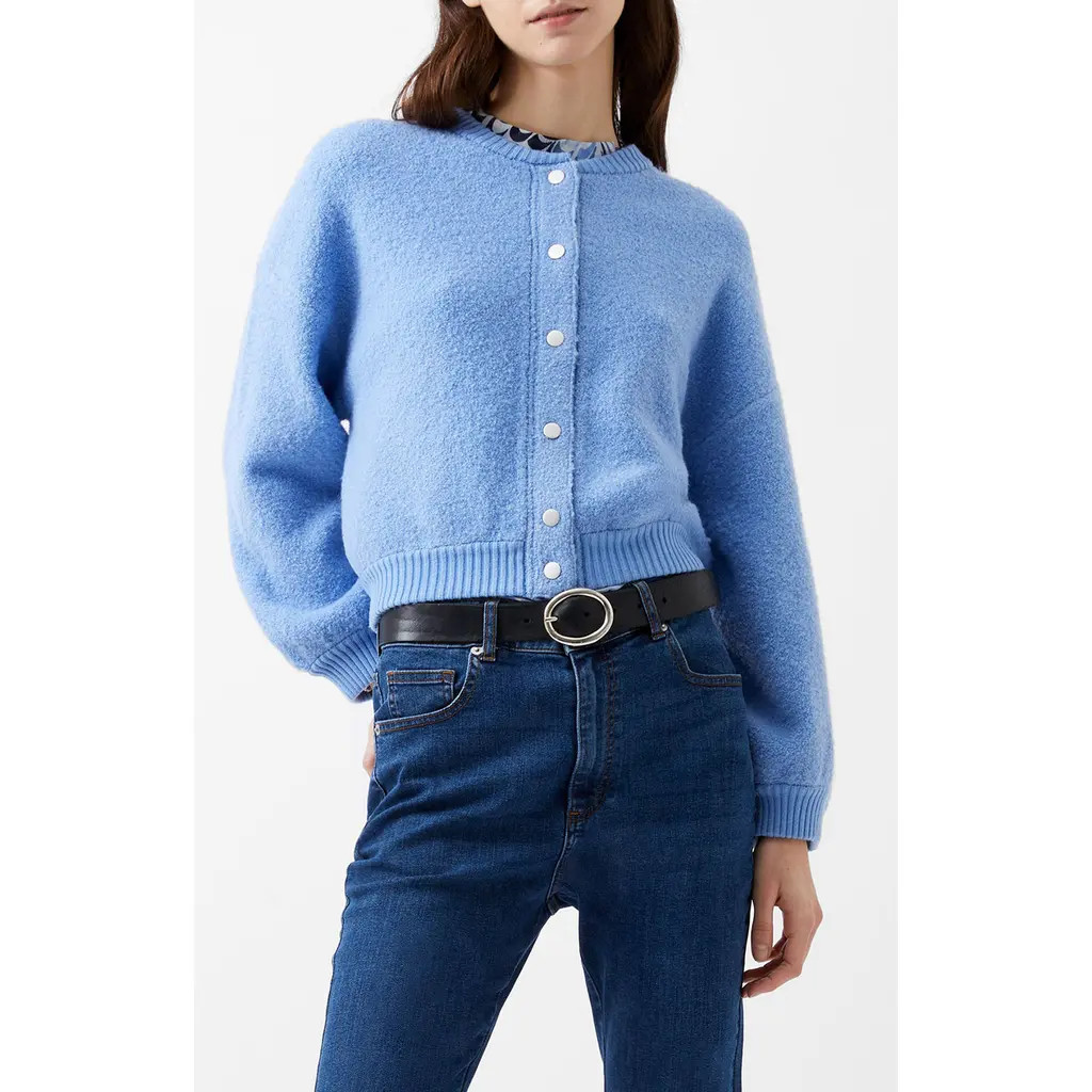 French Connection Melissa Knit Bomber Jacket in Dusted Blue at Nordstrom Rack, Size Medium | Nordstrom Rack