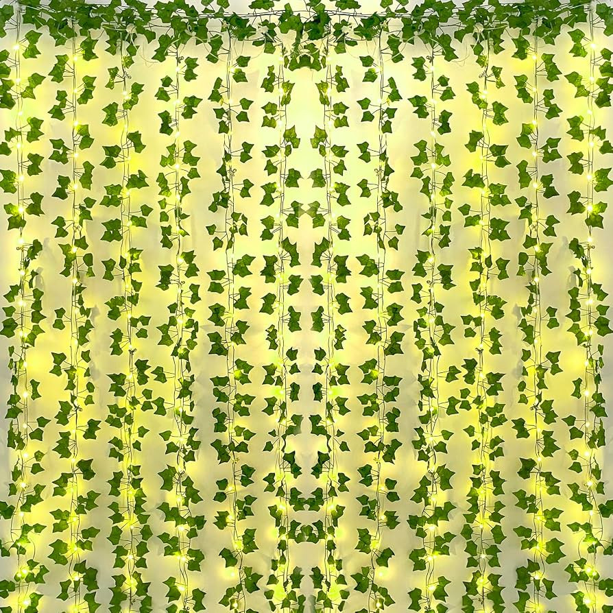 14 Pack 98Ft Artificial Ivy with 220 LED String Light, Garland Fake Vines Hanging Plants for Bedr... | Amazon (CA)