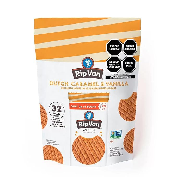 RIP VAN Van Wafels Low Sugar Stroopwaffel, 19.2 Oz (1.21 Lbs) | Amazon (US)