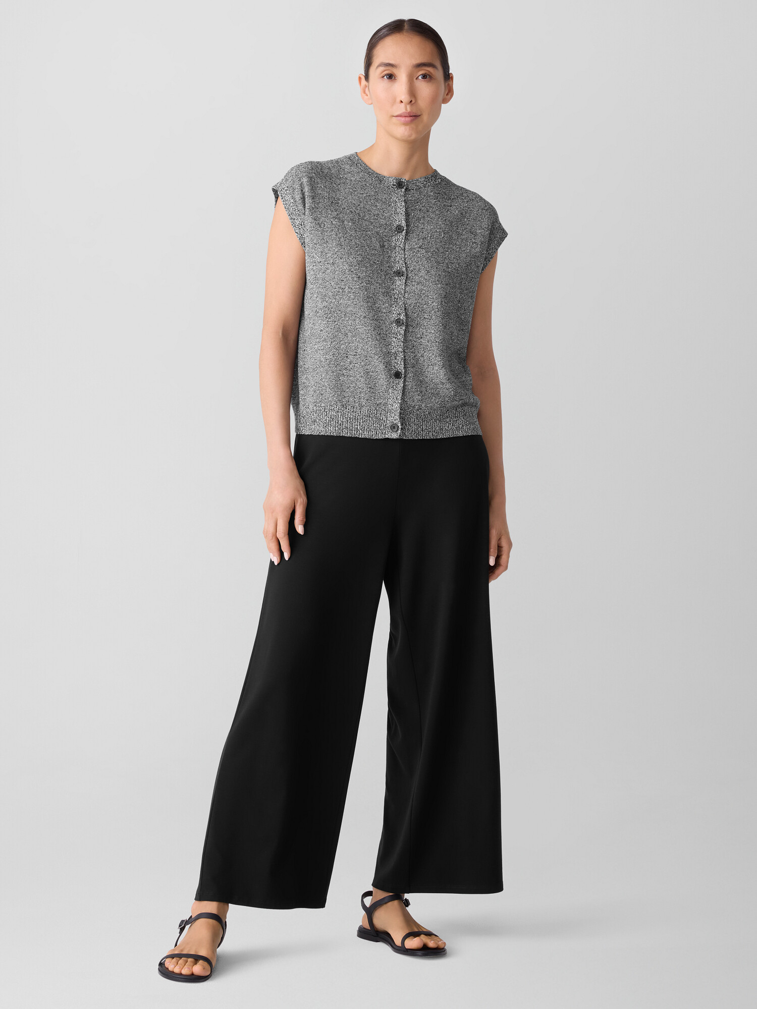Stretch Jersey Knit Wide-Leg Pant | Eileen Fisher