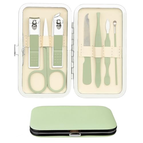 Graduation Gifts for Teens Nail Clippers Travel Nail Kit Mothers Day Gifts for Sister Daughter Nail Clipper Set 7 in 1 Manicure Set for Girls Toenail Clippers Pedicure Kit Grooming Kit, Jade Green | Amazon (US)