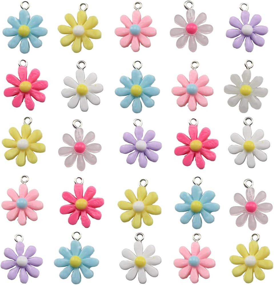 Resin Ice Cream Flower Dice Pendant Charms Colorful DIY Pendant Making Charm for Bracelet Necklac... | Amazon (US)