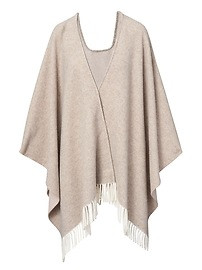 Reversible Italian Wool-Blend Poncho | Banana Republic US