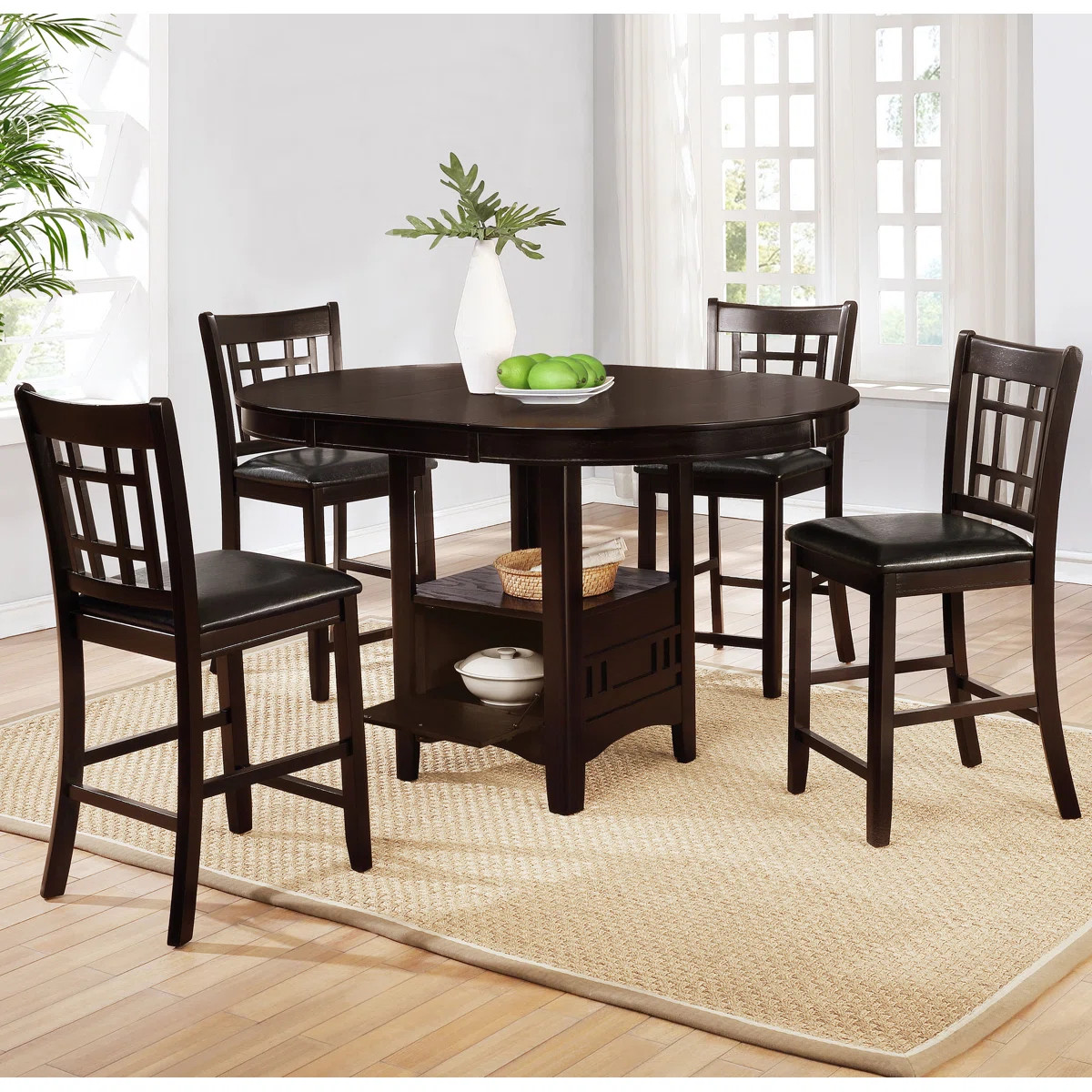 Guntersville 5-piece Oval Counter Height Dining Set Espresso | Wayfair North America