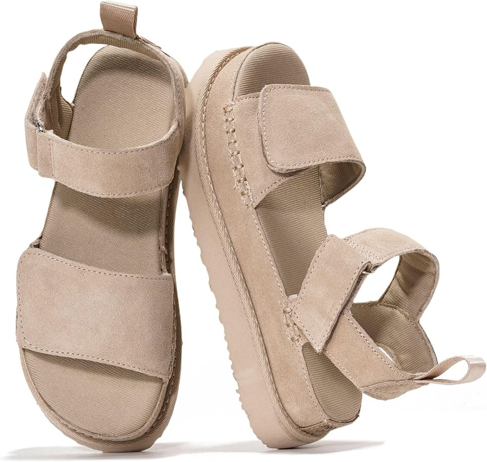 Project Cloud 100% Genuine Leather Platform Sandals & Slides for Women | Amazon (US)
