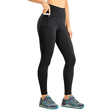 CRZ YOGA Women's Matte Brushed Yoga Pants Light Fleece Outdoor Workout Tights High Waisted Leggings  | Walmart (US)