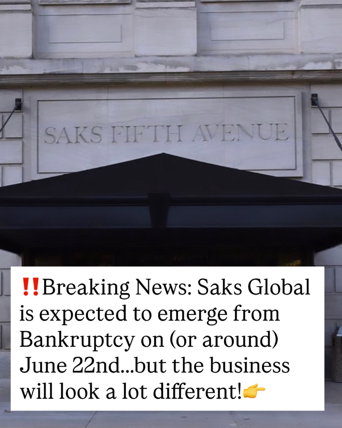 ✨Like this to keep seeing Designer Sale updates in your feed!

‼️Saks Global is expected to emerge from Bankruptcy soon (the official plan confirmation hearing is today, June 5th)! But, things will look different…in particular the company has placed a greater focus on its mainline stores and has drastically cut its footprint…

Just 12 Saks OFF 5TH Stores survived the transition…and, they are now true Outlets for retail finds only from Saks Fifth Avenue, Neiman Marcus, & Bergdorf Goodman…“made for Saks OFF 5TH” items have been discontinued. All Neiman Marcus Last Call locations are now closed. Here’s the list of Saks OFF 5TH stores…if you live near one, worth stopping by!

1) Gallery Westbury Plaza (Garden City, NY)
2) Sawgrass Mills (Sunrise, FL)
3) Woodbury Common Premium Outlets, NY)
4) Bergen Town Center (Paramus, NJ)
5) Town Center Aventura (Aventura, FL)
6) Buckhead Station (Atlanta, GA)
7) Miromar Outlets (Estero, FL) 
8) Somerset Shoppes (Boca Raton, FL)
9) The Outlets at Orange (Orange, CA)
10) Dolphin Mall (Miami, FL) 
11) Palm Beach Outlets (West Palm Beach, FL)
12) Grapevine Mills (Grapevine, TX)

Also! Designer Finds at Saks are up to 50% off right now during Designer Sale Season (this only happens twice a year)! Link to shop online attached!👇

✨Follow for Designer Finds for less!

#luxuryfashion 
#highendfashion 
#designerdeals 
#luxuryshopping 
#fashioninvesting

#LTKSaleAlert #LTKdayinmylife #LTKgrwm