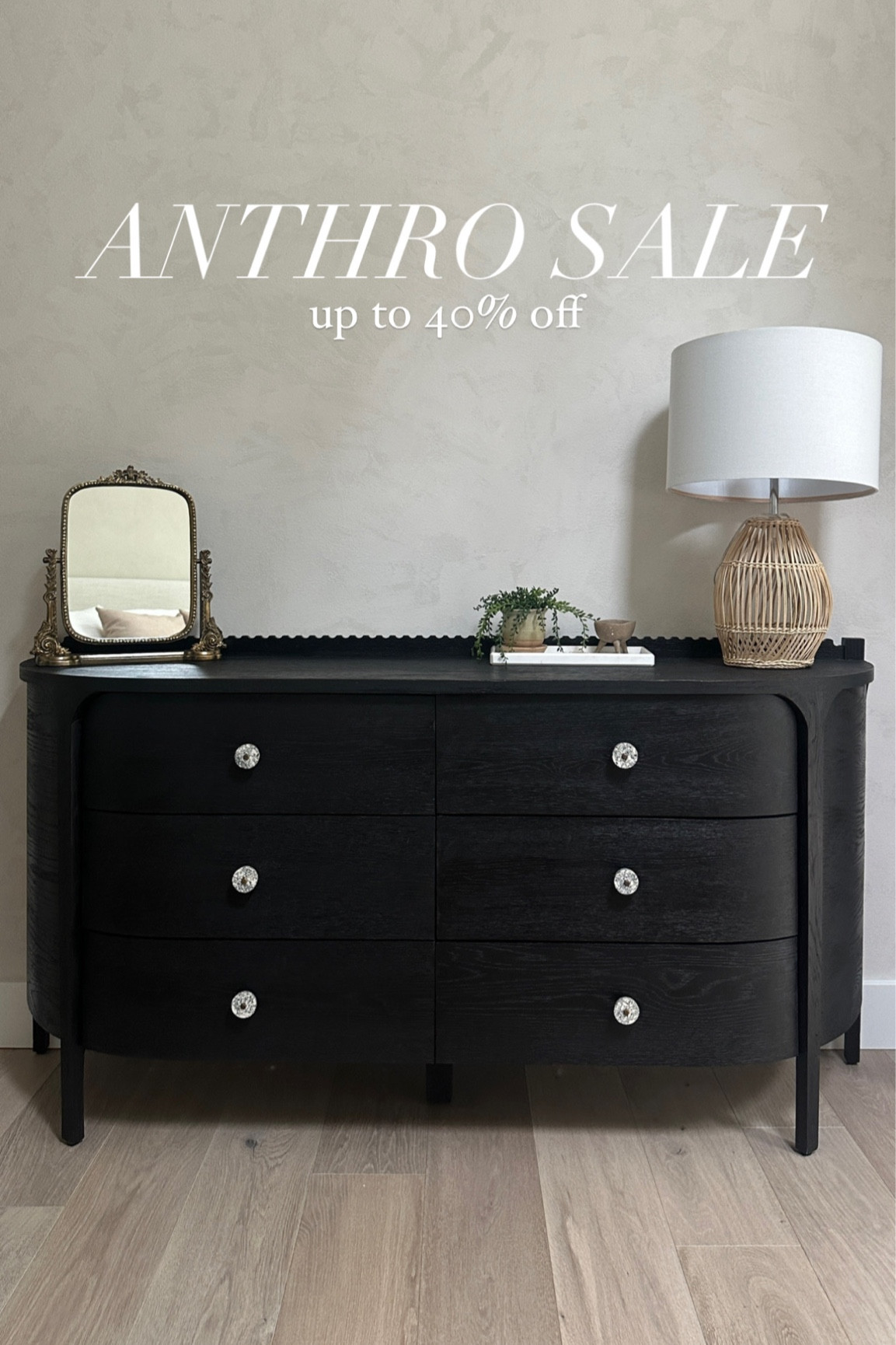 anthropologie black dresser Fern Six-Drawer Dresser
