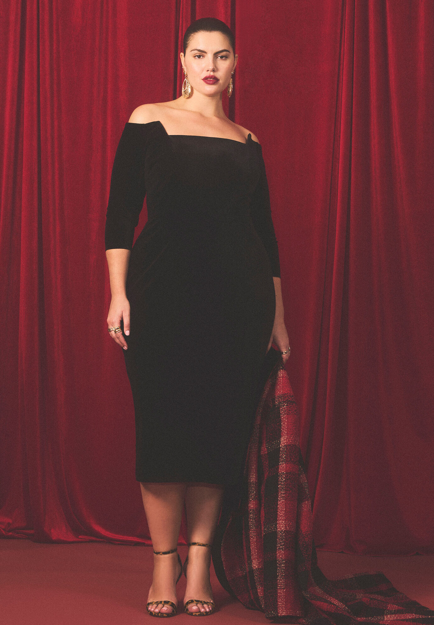 Off The Shoulder Midi Dress | Eloquii