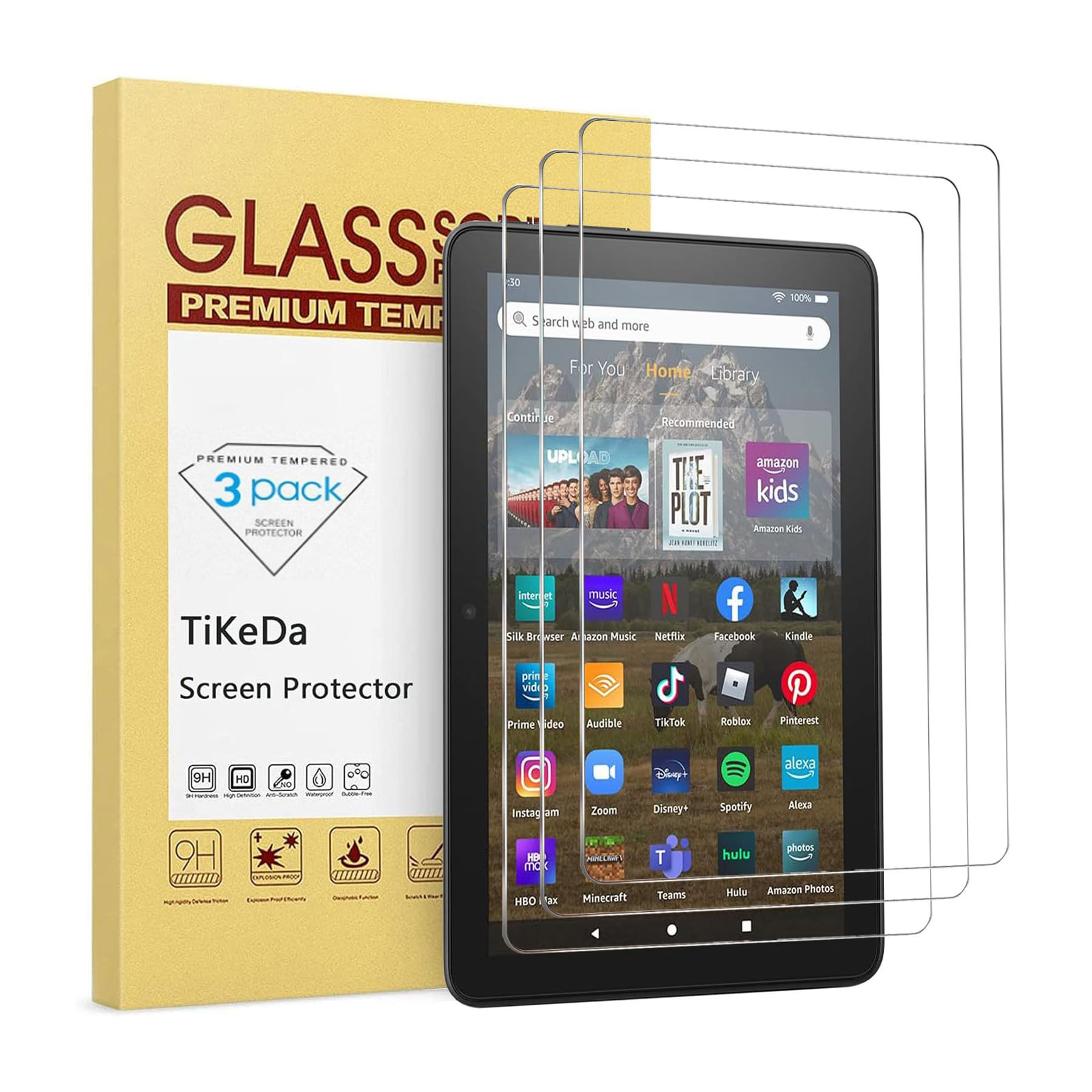3 Pack Screen Protector for All-New Fire HD 8/HD8 Plus/Fire HD 8 Kids/Fire HD 8 Kids Pro Tablet (... | Amazon (US)