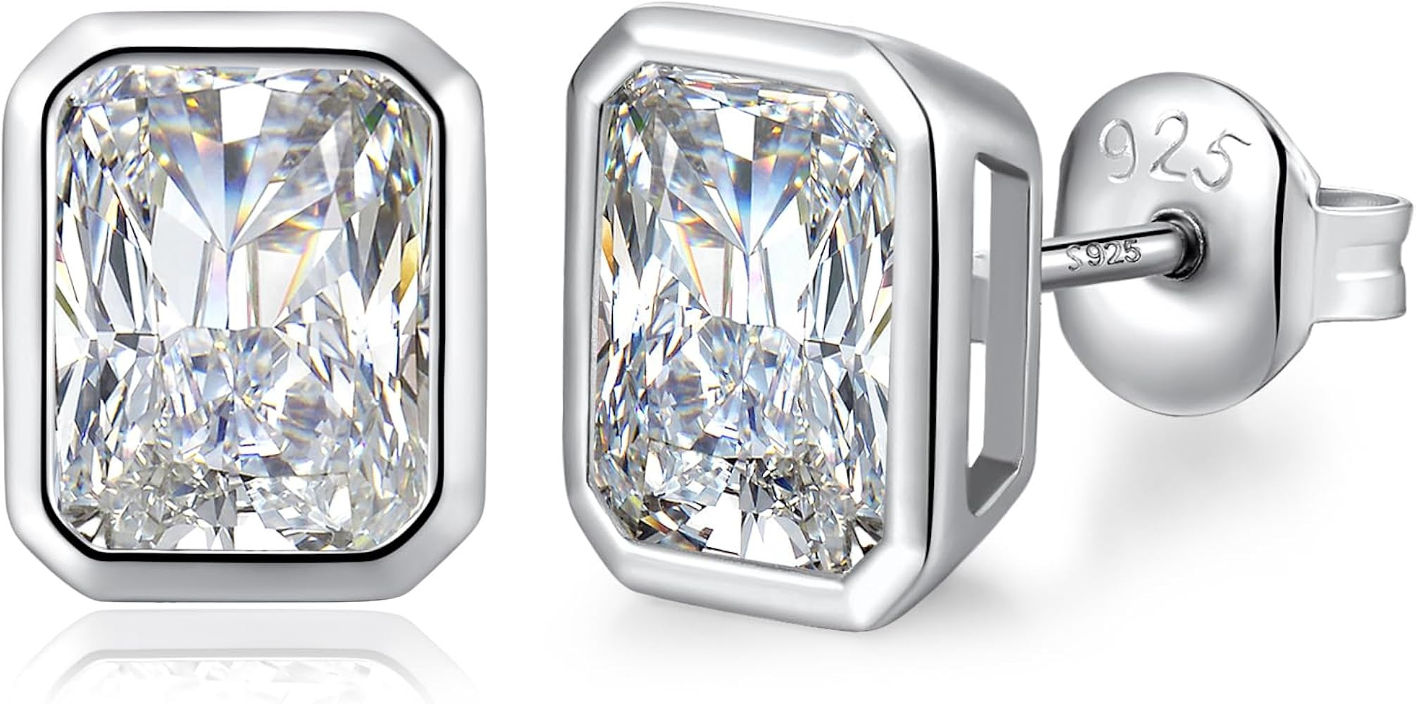 Brilliant Heart-cut/Oval-cut/Trillion-cut/Cushion-cut/Emerald-cut/Marquise-cut Stud, 925 Sterling... | Amazon (US)