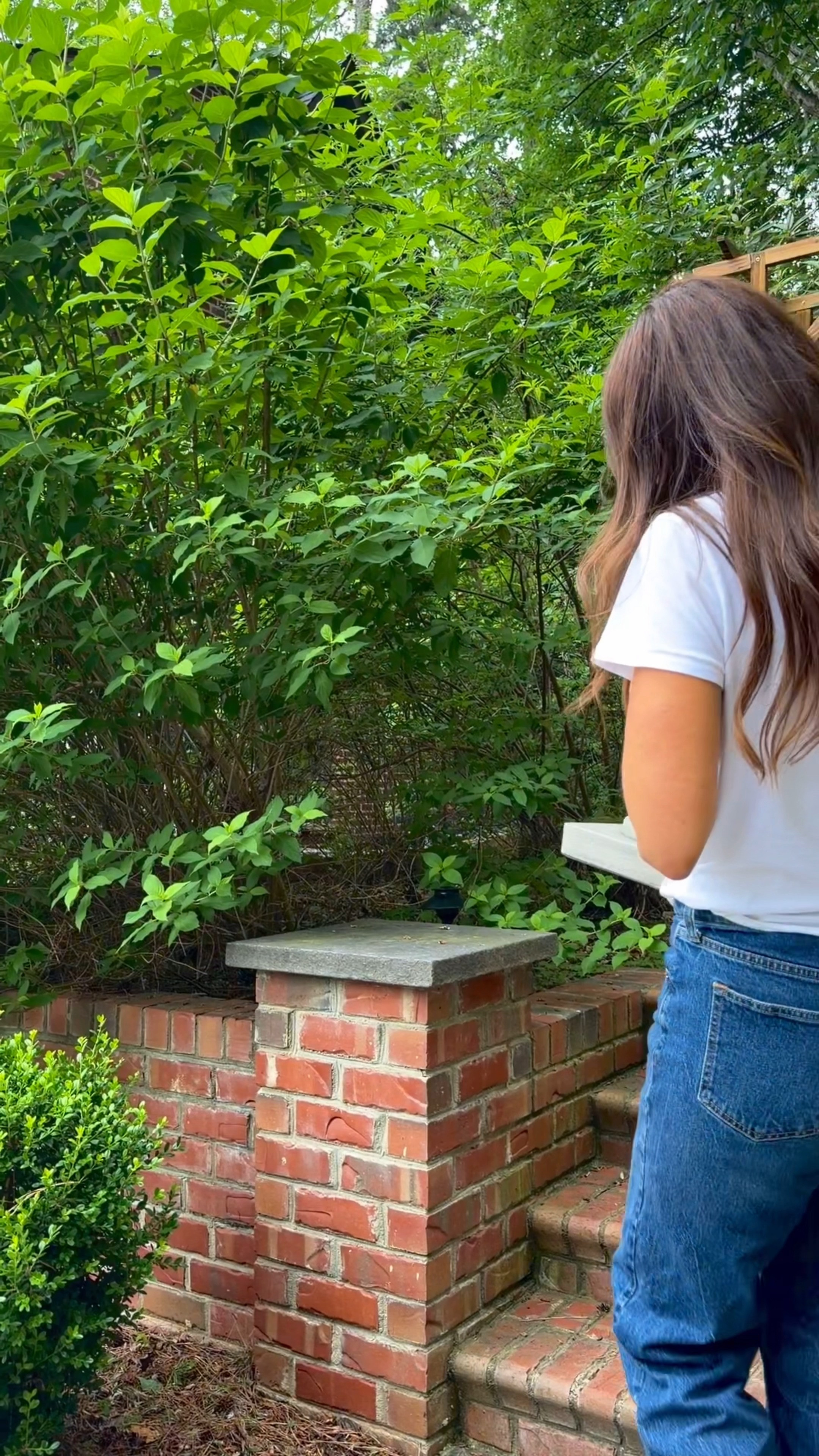 Adding stone finials to the brick columns by our steps couldn't be easier and adds so much traditional charm 

 #LTKSeasonal #LTKHome