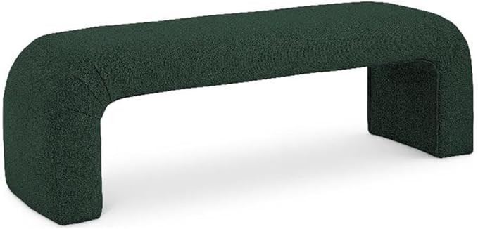 Meridian Furniture Niagara Green Boucle Fabric Bench | Amazon (US)