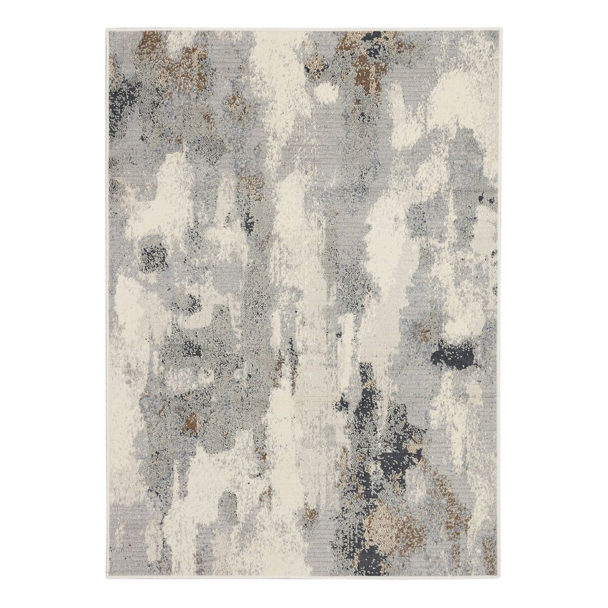 5'x7' Watercolor Area Rug Gray - Threshold™: Geometric Pattern, Skid-Resistant, Medium Pile, In... | Target