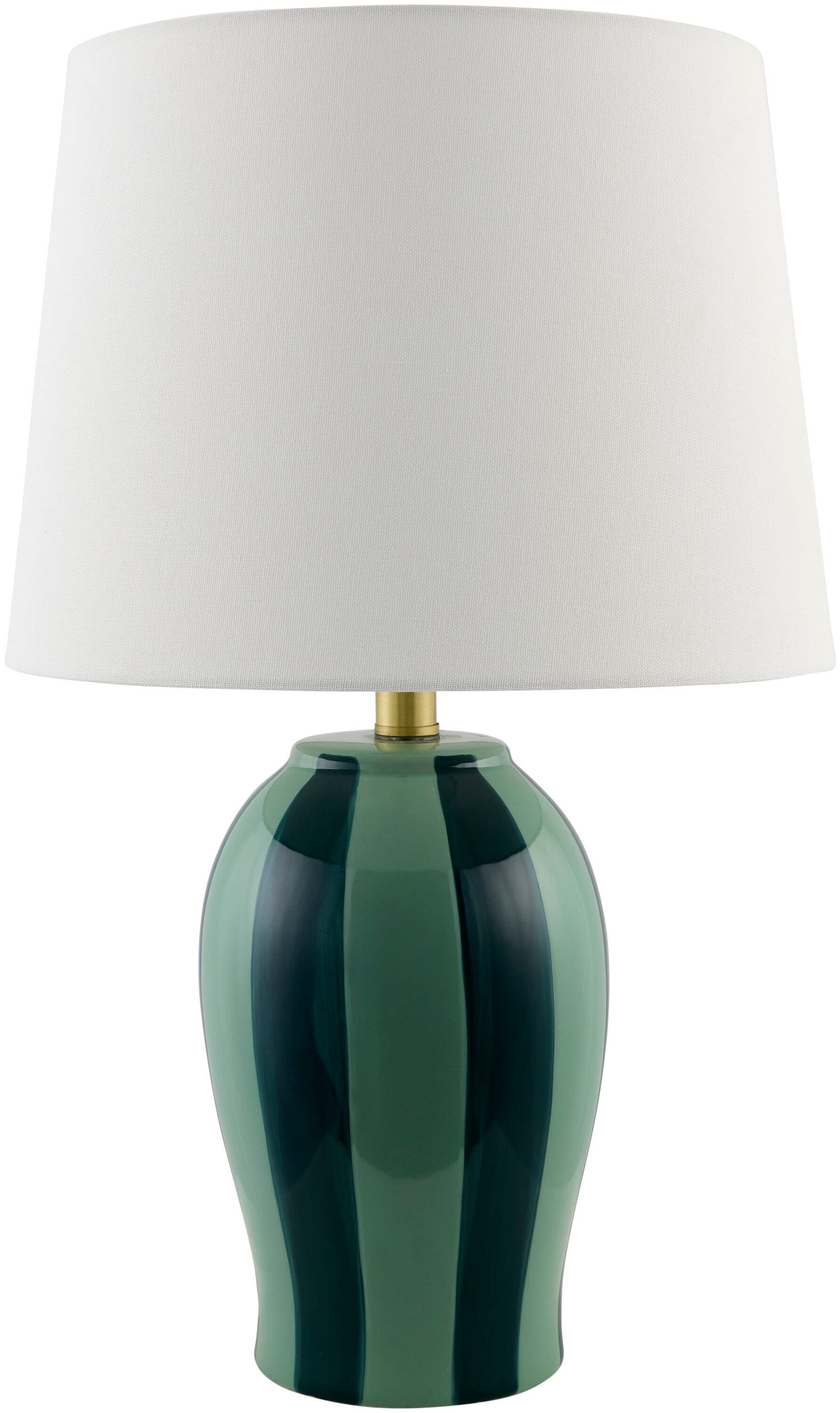 Livabliss Rethel 22-in White/Dark Green On/Off switch Table Lamp with Linen Shade Polyester one_size | RHL-005 | Lowe's