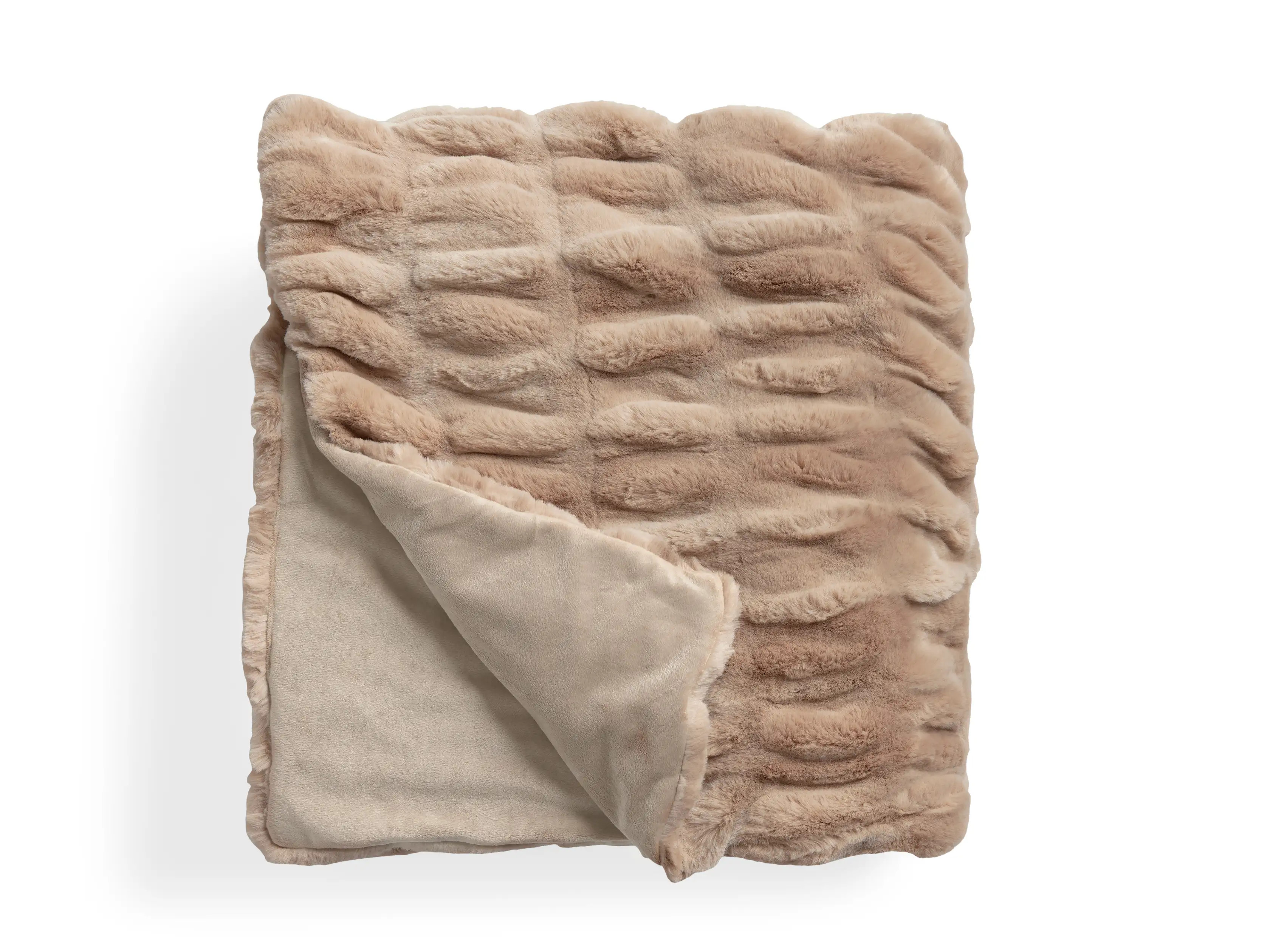 Luxe Faux Fur Pleated Throw | Arhaus