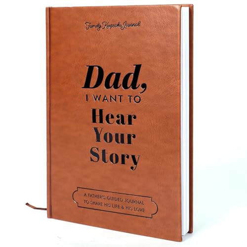 Dad, I Want To Hear Your Story, Leather for Fathers Day Gift Wrapped Hardback, A Father’s Guided Journal to Share His Life & His Love, Hardcover With Ribbon mark And Leather Cover Design Dad Gifts | Amazon (US)