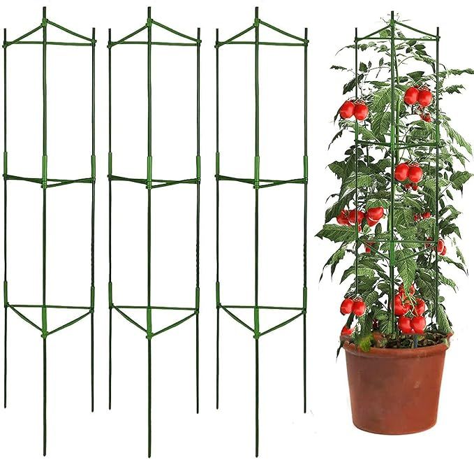3 Packs Tomato Cages Plant Cages Deformable Up to 48inch Garden Tomato Stakes Vegetable Trellis, ... | Amazon (US)