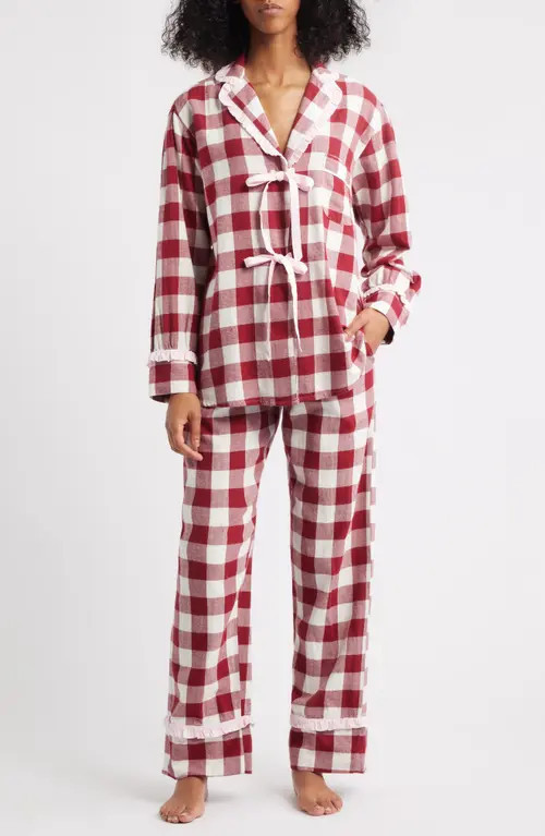Damson Madder Antonella Gingham Organic Cotton Pajamas in Pink at Nordstrom, Size 4 Us | Nordstrom